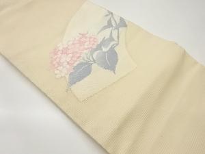 絽地紙に紫陽花模様織出し名古屋帯